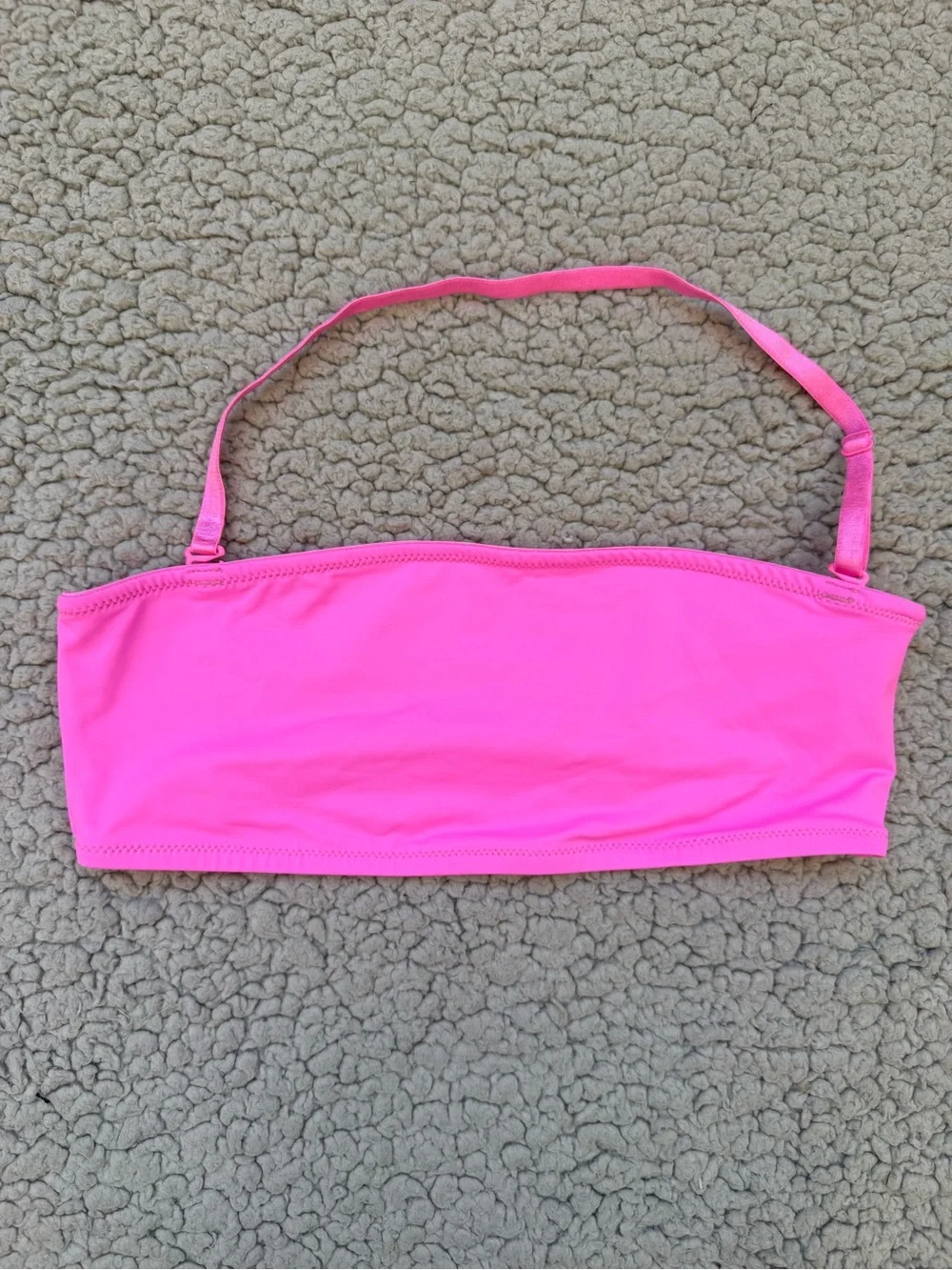 Skims Pink Bandeau Halter Swim Top